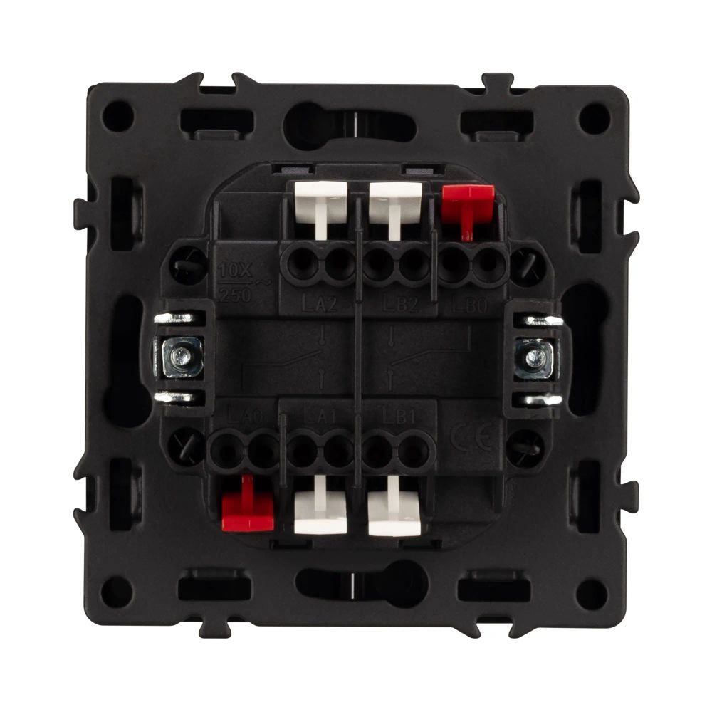 Механизм выключателя двухклавишный проходной LED SWT-NOBE-MKP2-SFPL-L-GR (230V, 10A) (Arlight, Серый базальт) 054269