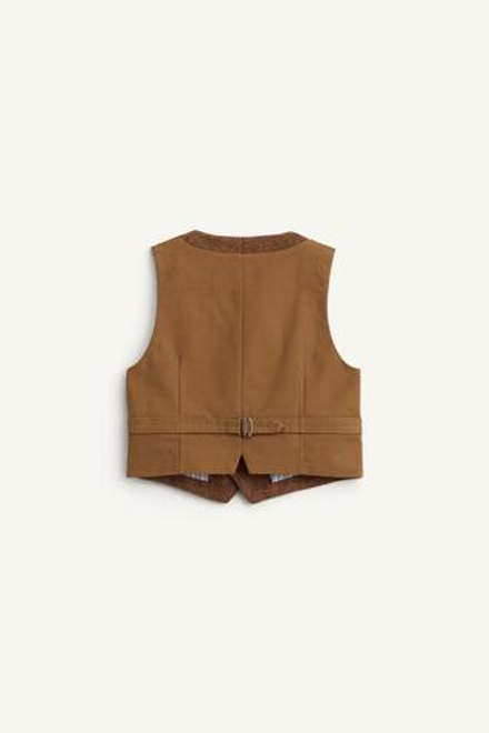 ZARA ЖИЛЕТ БЕЗ РУКАВОВ, КОРИЧНЕВЫЙ