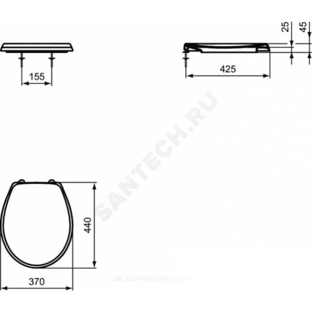 Сиденье для унитаза дюропласт микролифт EUROVIT Ideal Standard W303001
