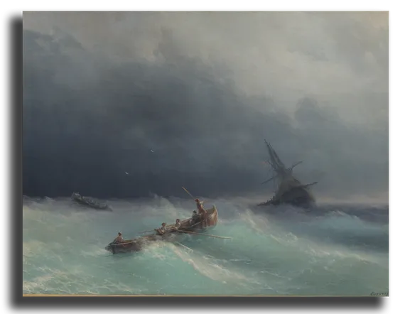 Репродукция "Айвазовский - Буря на море"
