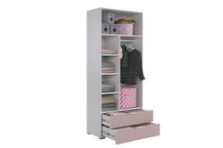 Шкаф двухдверный "Зефир" 120.01,(Белое дерево/пудра розовая (эмаль)