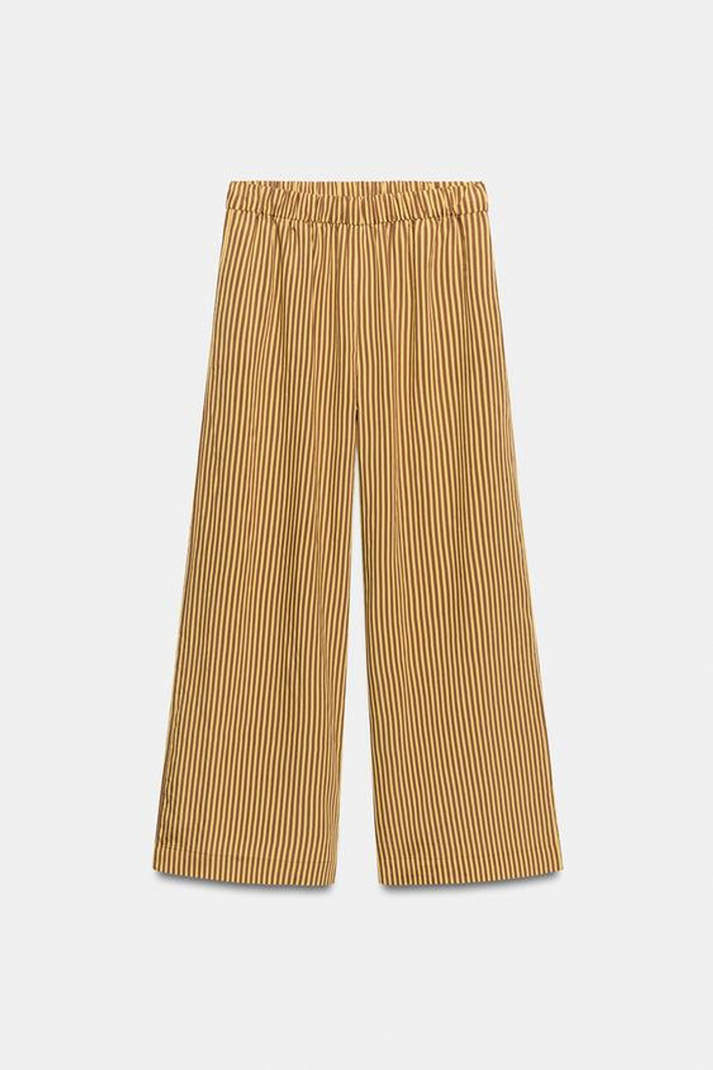 ZARA БРЮКИ WIDE-LEG В ПОЛОСКУ — ZW COLLECTION, ЖЕЛТЫЙ