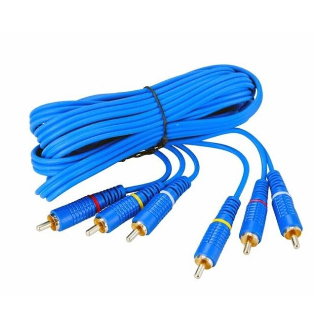 Кабель Rexant 3RCA-3RCA 1,5 мм 5 м FD-5014G, синий