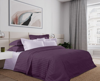 Постельное белье страйп-сатин 1,5-спальный Ежевичный капкейк