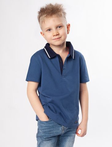 Футболка-поло из трикотажа пике с эластаном  M49.387 (783)