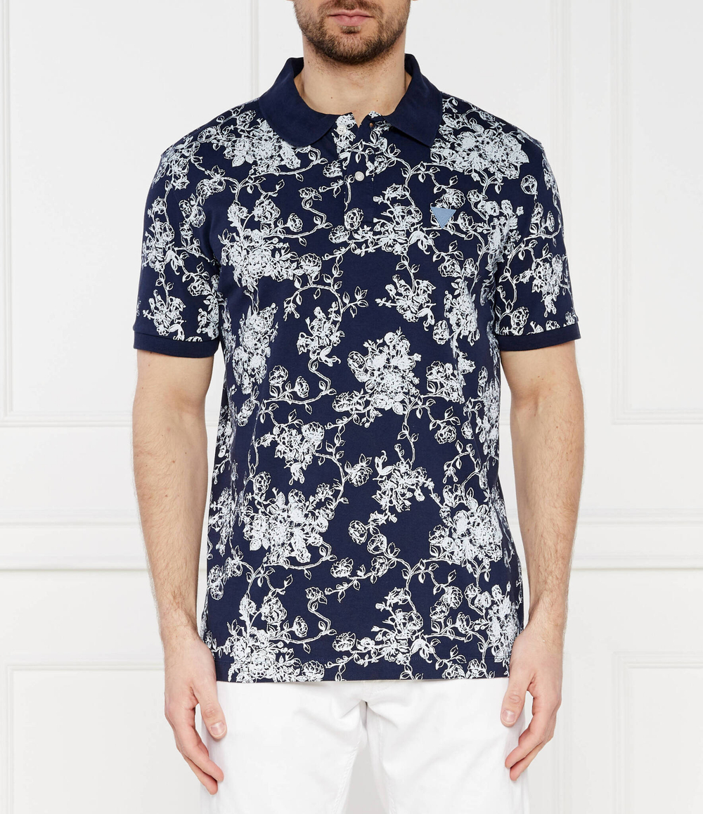 Поло SS AOP OVERDYE GUESS - темно-синий(M4GP08 K7O64)