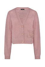 Лиловый кардиган из мохера