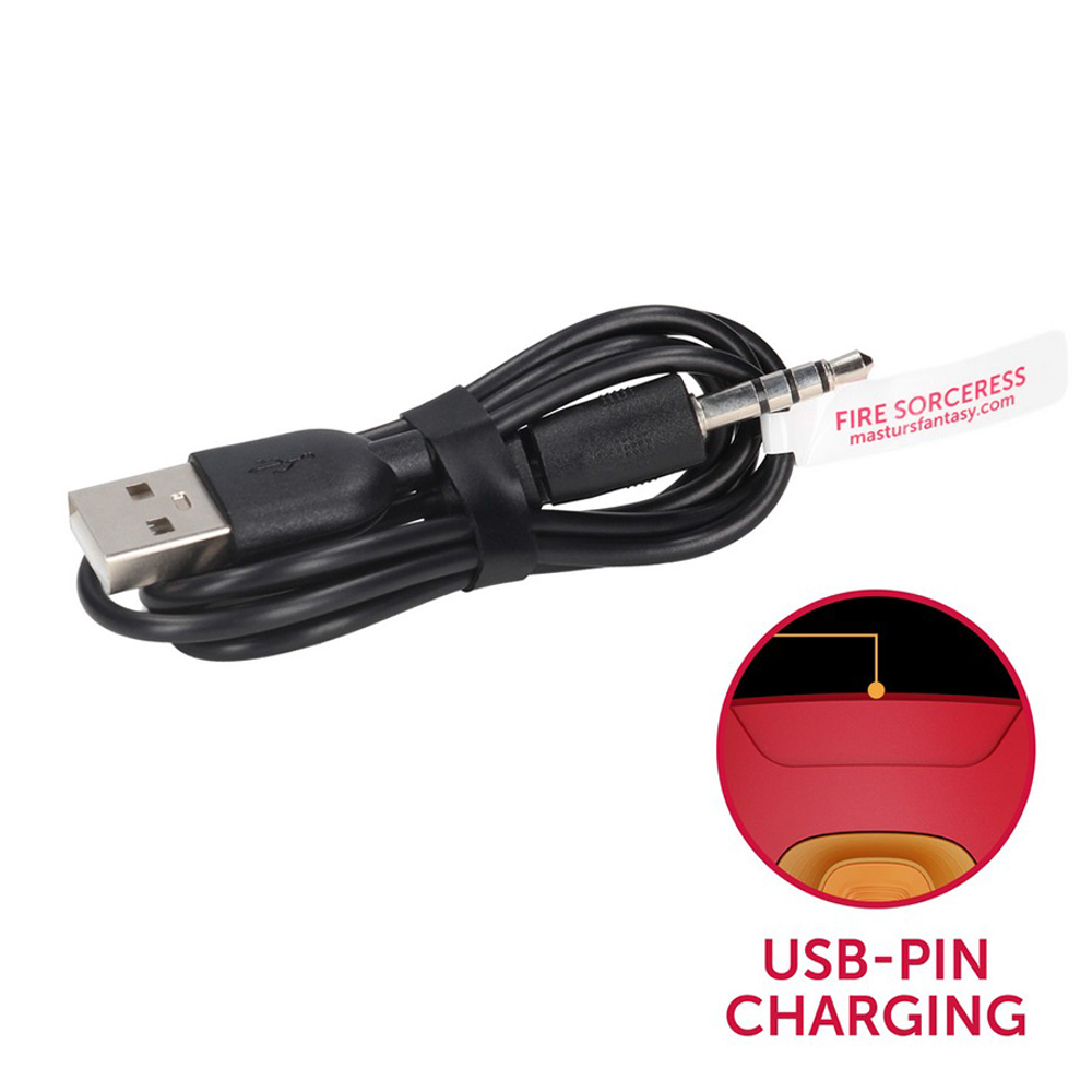 Интерактивный вибромастурбатор с функциями нагрева и толчков Огненная волшебница Солара Masturs Fire Sorceress Solara Multi Function Masturbator