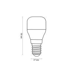 LED-Y27-3W-WW-E14-FR-Z Лампа светодиодная для холодильников. TM Volpe. Матовая колба. Материал корпуса пластик. Цвет свечения теплый белый. Упаковка картон.