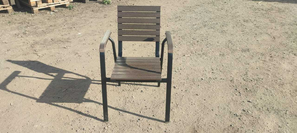 Алюминиевое кресло ПОЛИВУД-4 «POLYWOOD-4» цвет каштан арт.1014