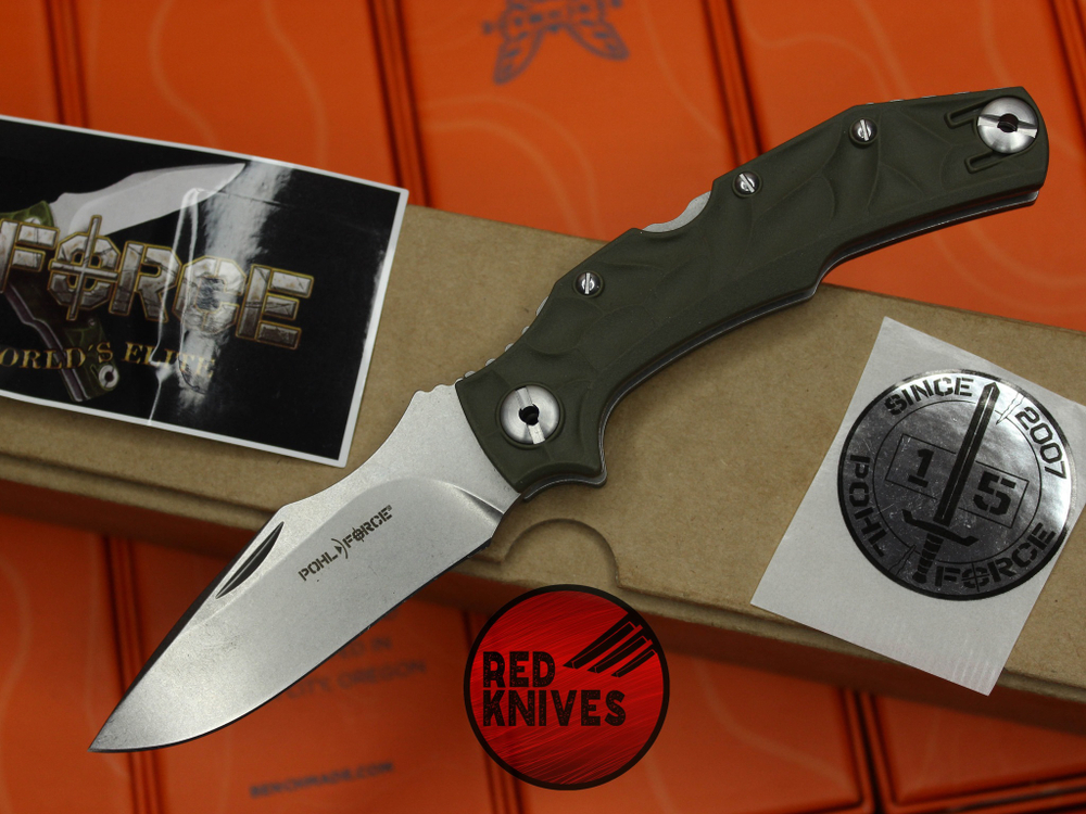 Нож Pohl Force Bravo One Plain Edge - рукоять олива (зеленый)