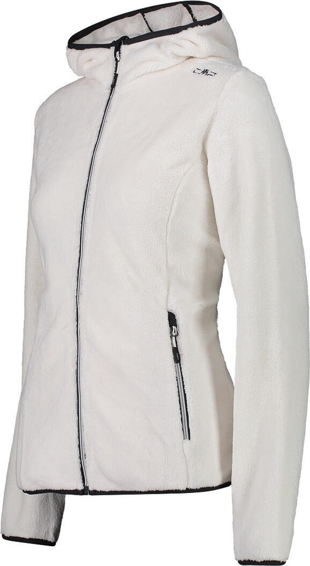 Толстовка флисовая CMP Women's Jacket Fix Hood Jacket, артикул 38P1546, цвет B.GESSO-ANTRACITE (03XH)