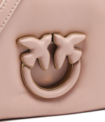 Кожаная сумка через плечо LOVE CLICK PUFF BABY SHEEP NAP Pinko - пудро-розовый(101584 A10F)
