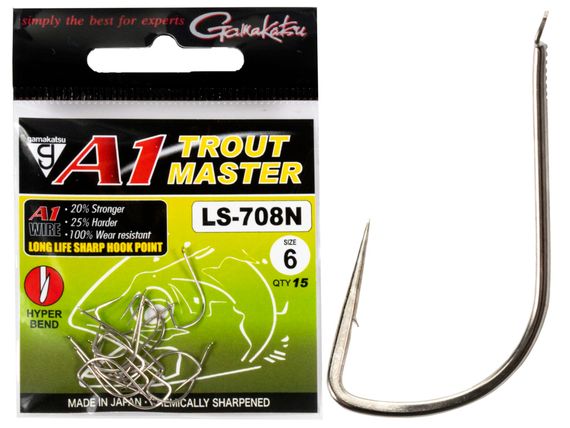 Крючки Gamakatsu TM A1 LS-708N HOOKS NICKEL разм. 06 15шт.