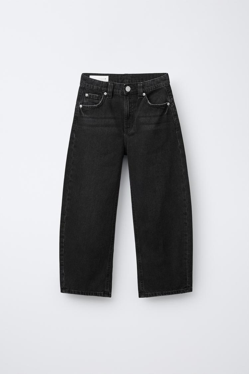 ZARA ДЖИНСЫ BALLOON С ШЛЕВКАМИ, ЧЕРНЫЙ