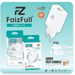 Зарядное устройство FaizFull FC116 20W QC3.0 3A USB + кабель Type-C White