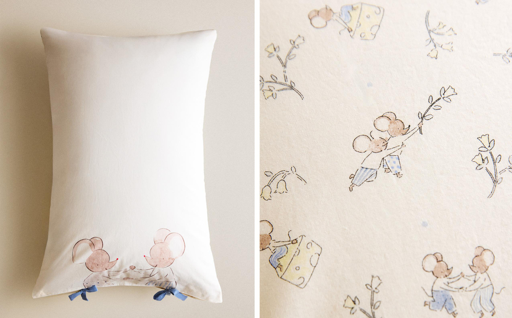 Наволочка Zara Home, хлопок 100%, с цветочным принтом, 2631/091