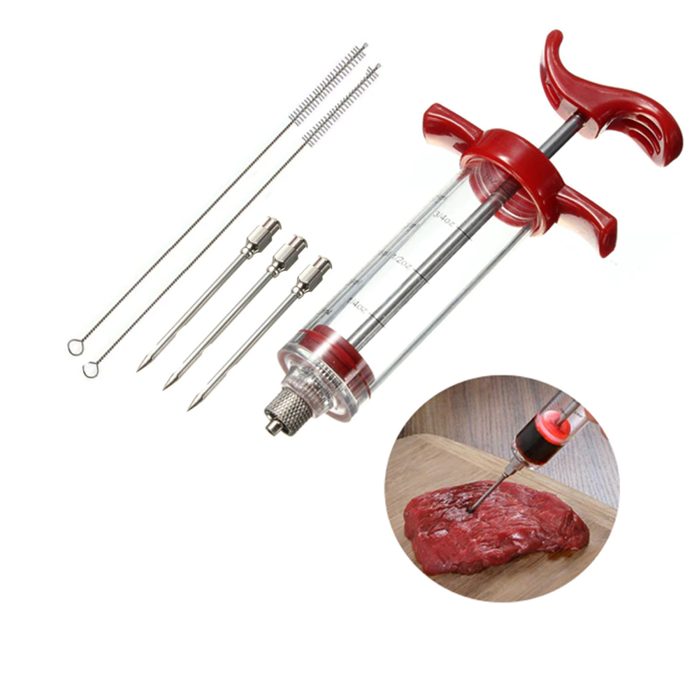 Шприц-маринатор для мяса 30 мл (набор 3 иглы, 2 ёршика)