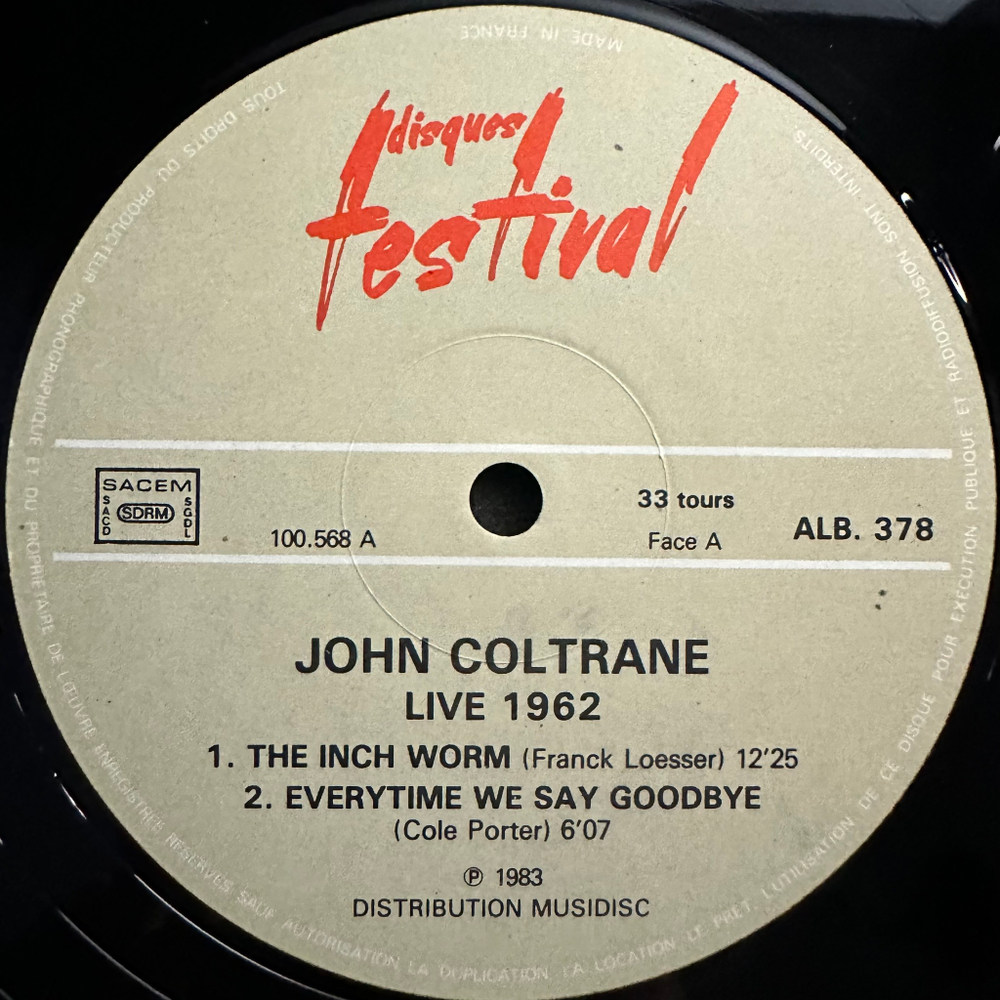 John Coltrane ‎– Live 1962 2LP (Франция 1983г.)