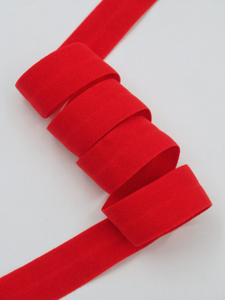 Бейка эластичная красная матовая ширина 20 мм