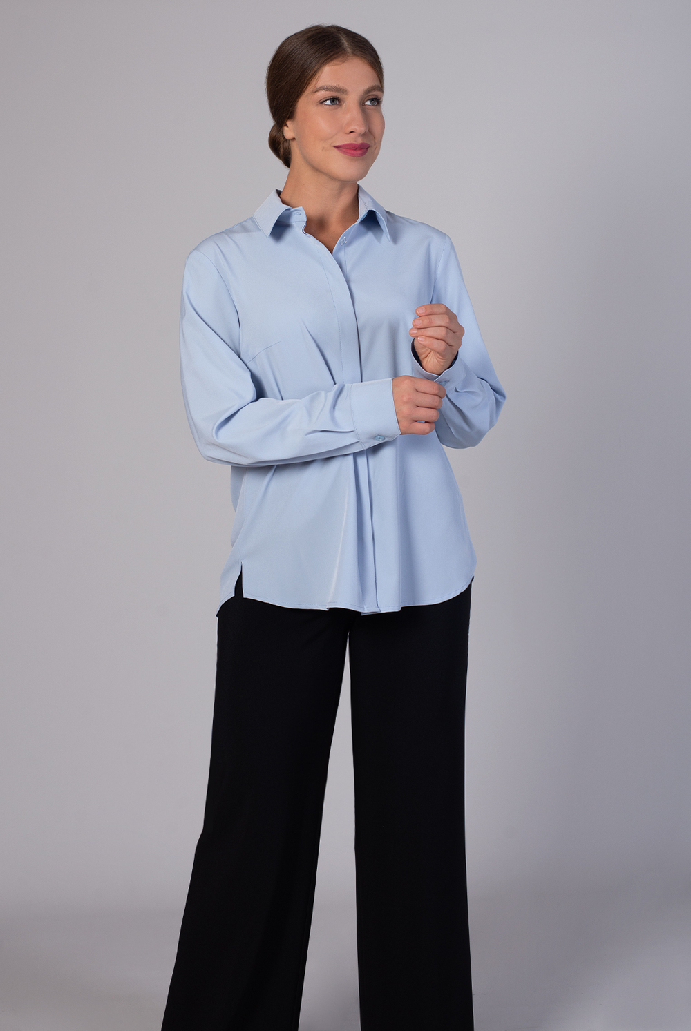 Блузка женская 3724зп, голубой #86Гол093724зп