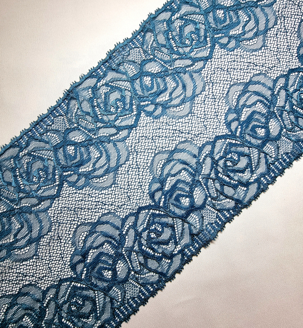 Кружево эластичное морская волна К160