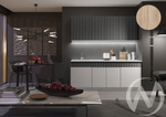Кухня Оливия NEW 2;0м (белый/белый снег софт; графит софт NEW/сонома)