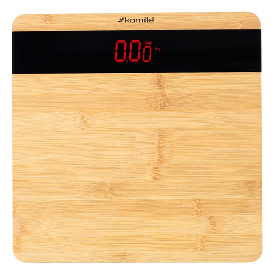 Весы напольные электронные Kamille KM-7113 платформа из бамбука