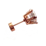 Микроштанга ( 6 мм) для пирсинга уха с кристаллом 9 мм. Медицинская сталь, золотое анодирование.