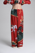 Шелковые брюки с лошадьми - L размер