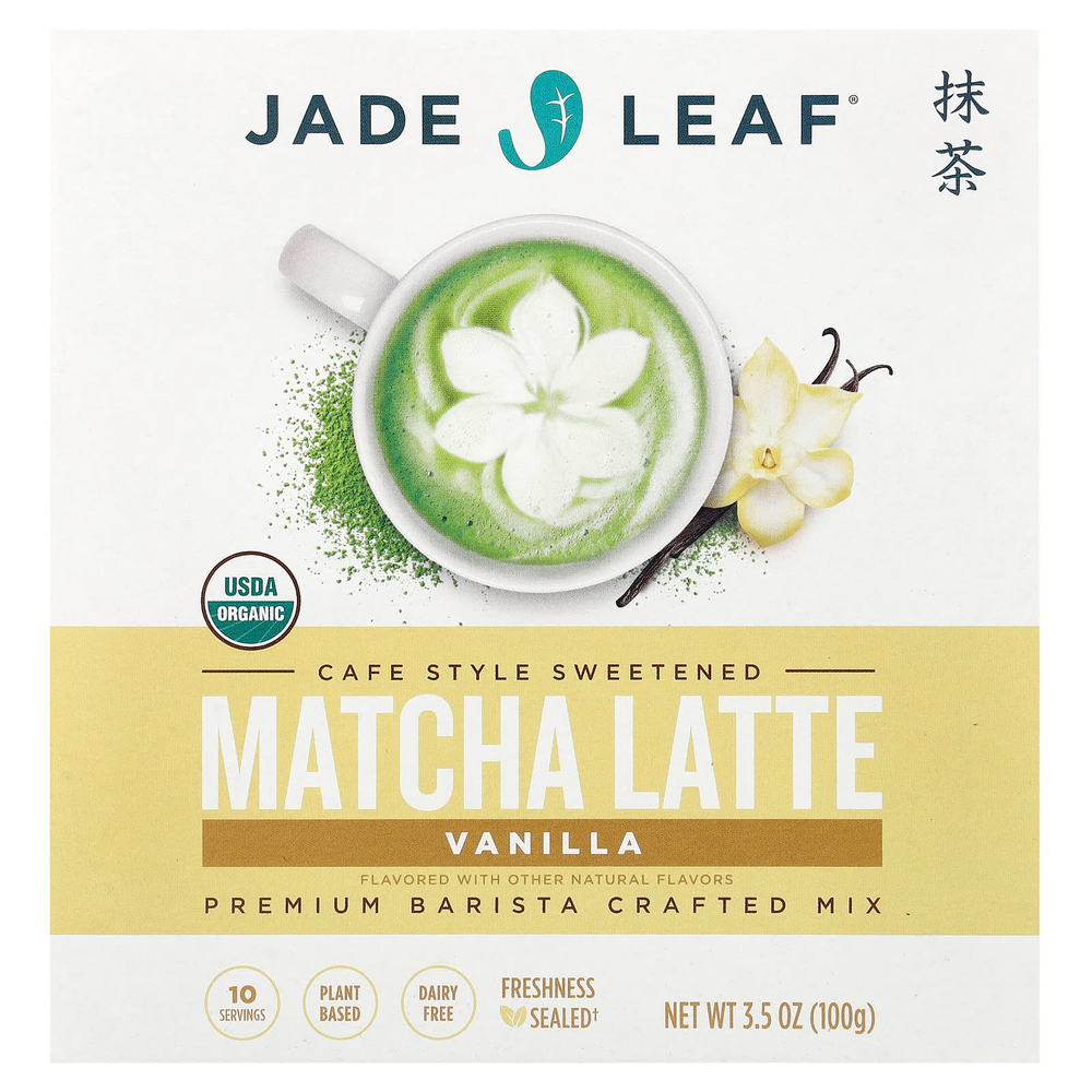 Jade Leaf Matcha, матча латте, ваниль, 100 г (3,5 унции)
