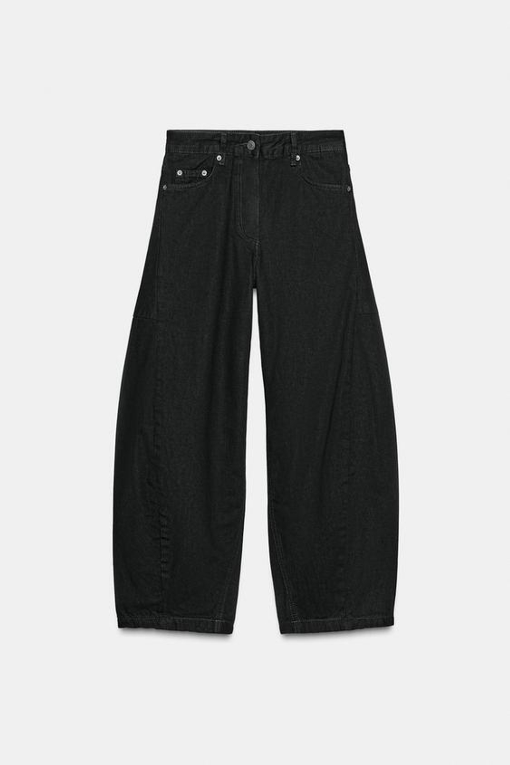 ZARA ДЖИНСЫ ZW COLLECTION ANKLE BALLOON СО СРЕДНЕЙ ПОСАДКОЙ, КОРИЧНЕВЫЙ