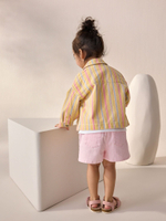 Куртка джинсовая для девочки Next AL1-589, Бежевый, Розовый, Синий