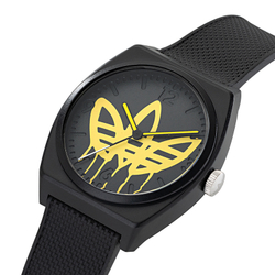 Adidas Originals STREET Wrist Watch Quartz Movement Resin Strap 38mm Black Dial Men"s Watches 50m Water Resistant