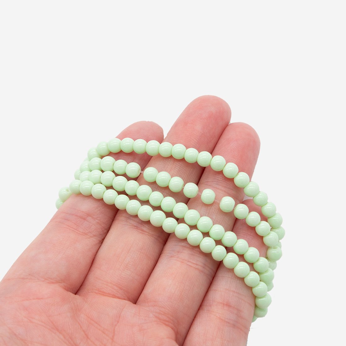 Хрустальный жемчуг, оттенок "Фисташковый макарун", шар 4,3мм