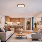 7637/EL BASICA SN 169 Светильник пластик/кор. под дер LED 70Вт 3000-6000K D485 IP43 пульт ДУ ZIF WOOD