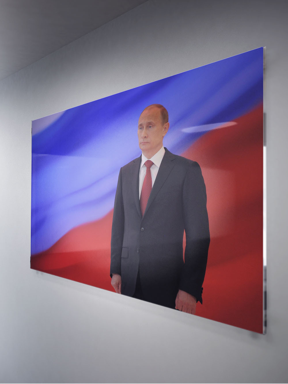 Постер "Путин Россия на фоне флага" Декор для дома, подарок