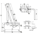 Механизм шкаф-кровать без опорных ног с газлифтами 1600N