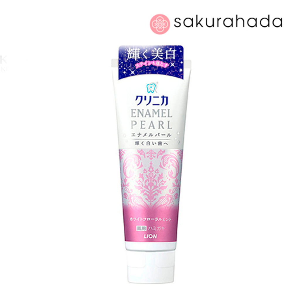 Зубная паста отбеливающая LION Clinica Enamel Pearl, с цветочно-мятным вкусом (130 г)