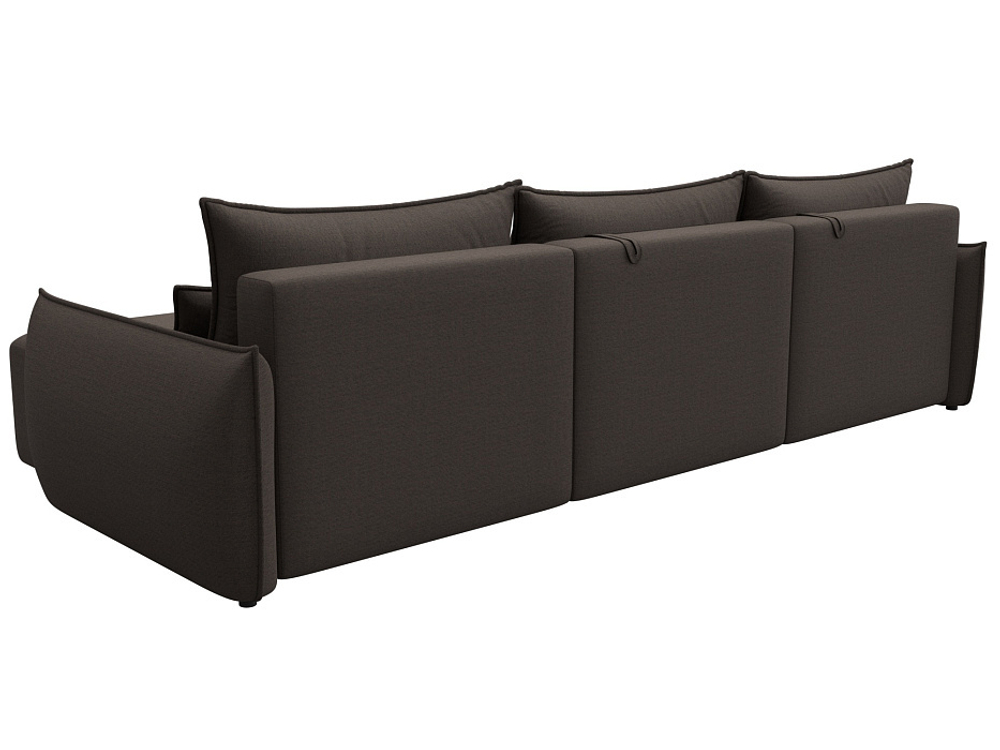 Диван угловой Лига-051 НПБ Лонг угол универсальный РОГОЖКА Амур 05 коричневый