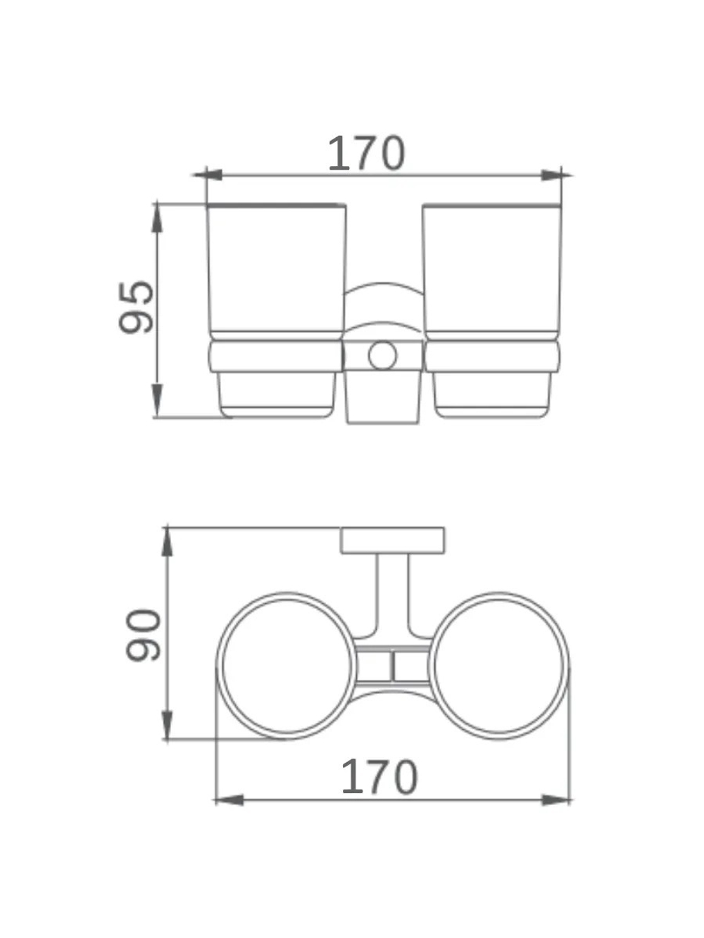 Стакан двойной для зубных щеток Haiba HB8708 черный