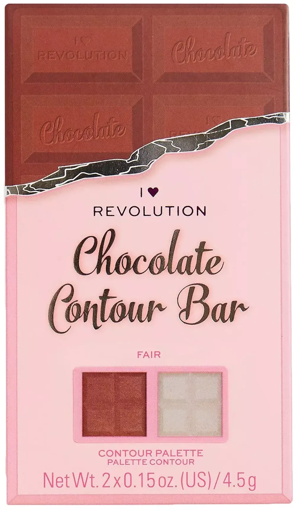 Палетка для контурирования лица Makeup REVOLUTION Chocolate Contour Bar FAIR