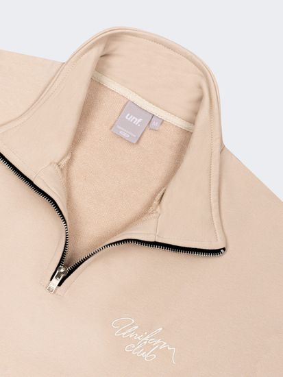 Cвитшот UNIFORM Half-zip Club бежевый
