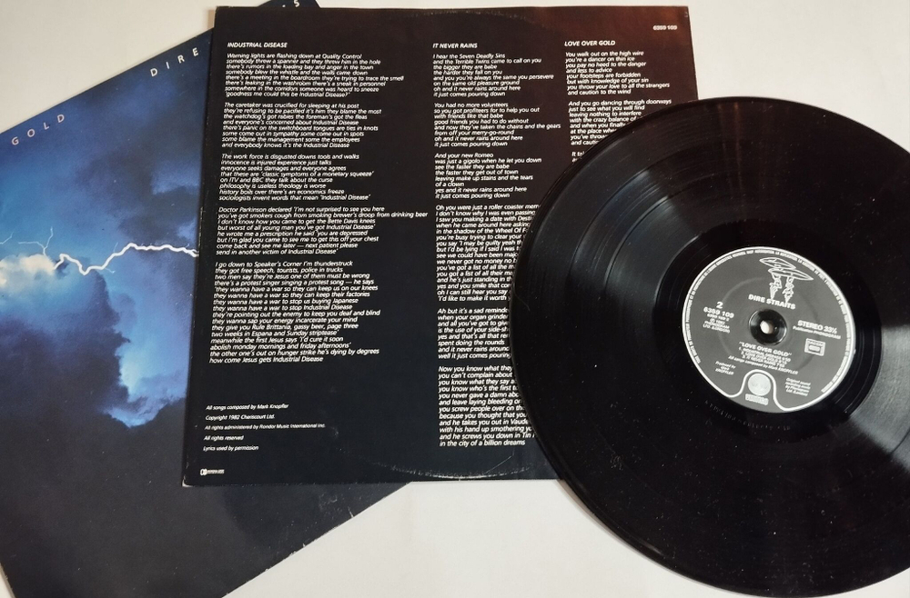 Винтажная виниловая пластинка Dire Straits Love Over Gold (France 1982)
