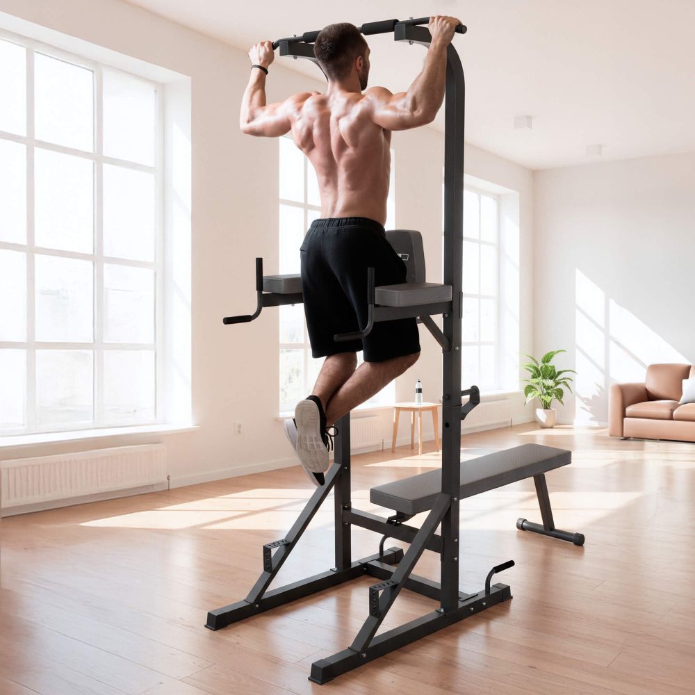 Турник-пресс-брусья со скамьей UNIX Fit POWER TOWER 120P