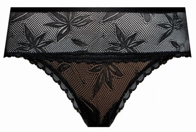 Трусики-шорты из сетки с цветочным рисунком (Размер: XL) (Цвет: черный)