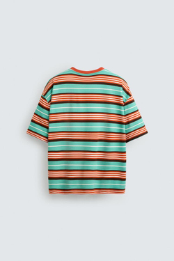 ZARA ФУТБОЛКА В ПОЛОСКУ С ВЫШИВКОЙ © OTIS KWAME KYE QUAICOE, ЗЕЛЕНЫЙ