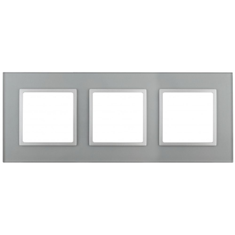 14-5103-03 ЭРА Рамка на 3 поста, стекло, Эра Elegance, алюминий+алюм | Розетки и выключатели