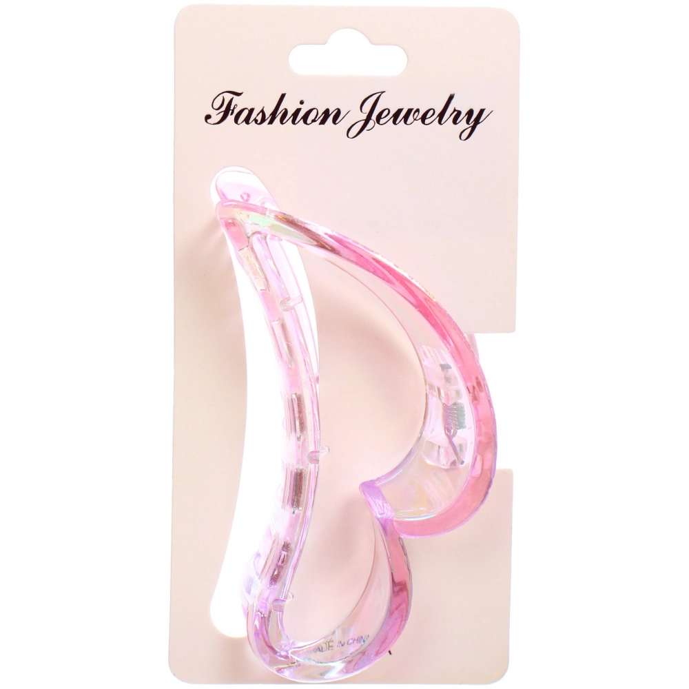 Заколка-краб для волос «Мон Пион», сердце, микс 6 цветов, 9см (Блистер)