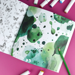 Книжка-раскраска для детей. Серия "Творческая раскраска" арт. 73318 ЦВЕТЫ /215x215 мм, 16 л., блок - офсет 120 г/м², полноцветная печать/печать в одну краску, обл - мелованный картон 200 г/м², клеевое скрепление,